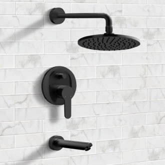 Tub and Shower Faucet Matte Black Tub and Shower Faucet Set Remer TSF40
